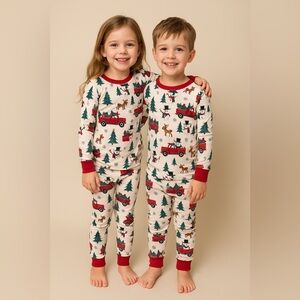 Unisex Place Kids Pajama Set - White
